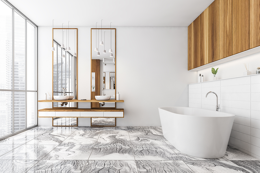 Badezimmer Erdtöne und Naturmaterialien 